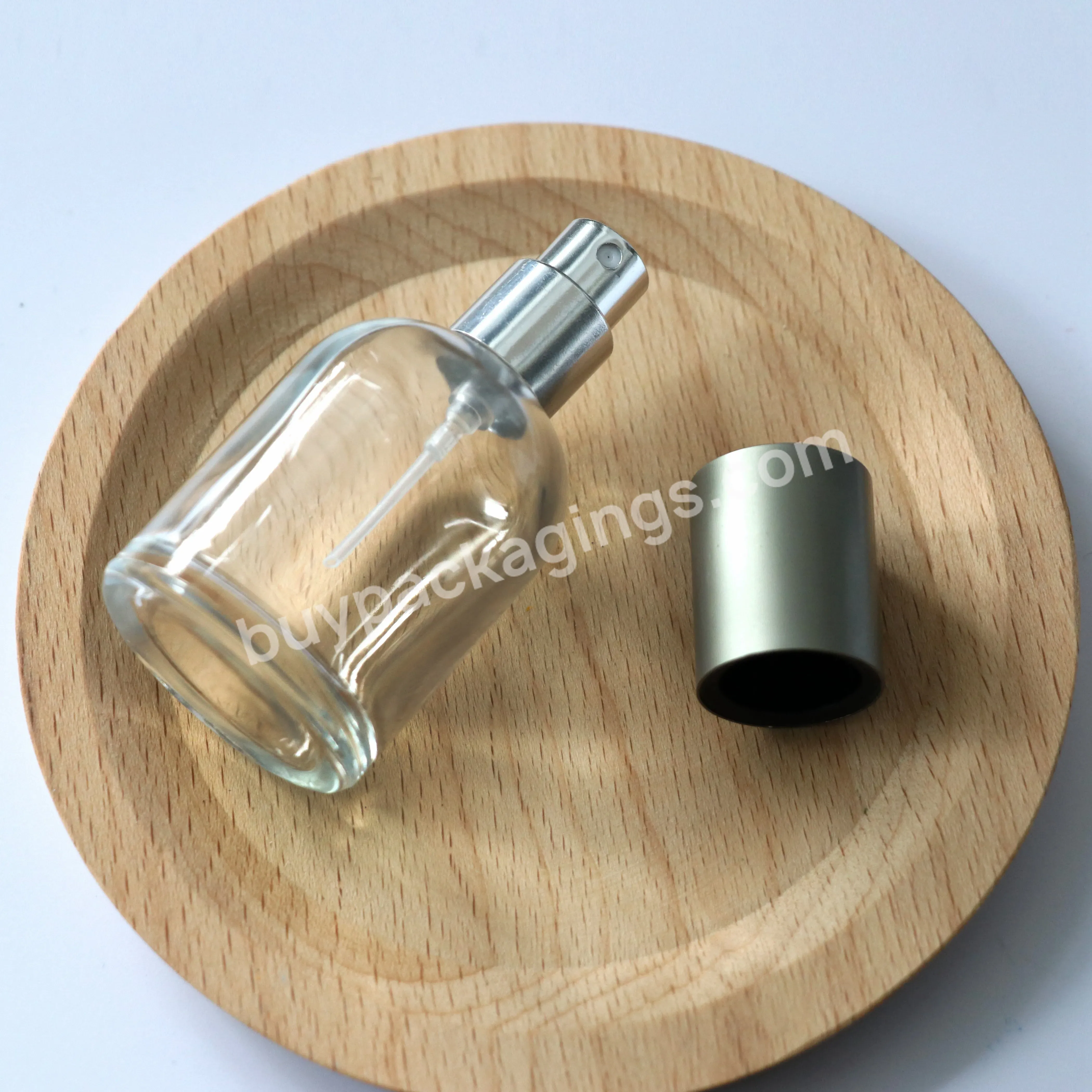 In Stock Custom Luxury Transparent Spray Cap 30ml Empty 100ml 50ml Glass Cylinder Perfume Bottle