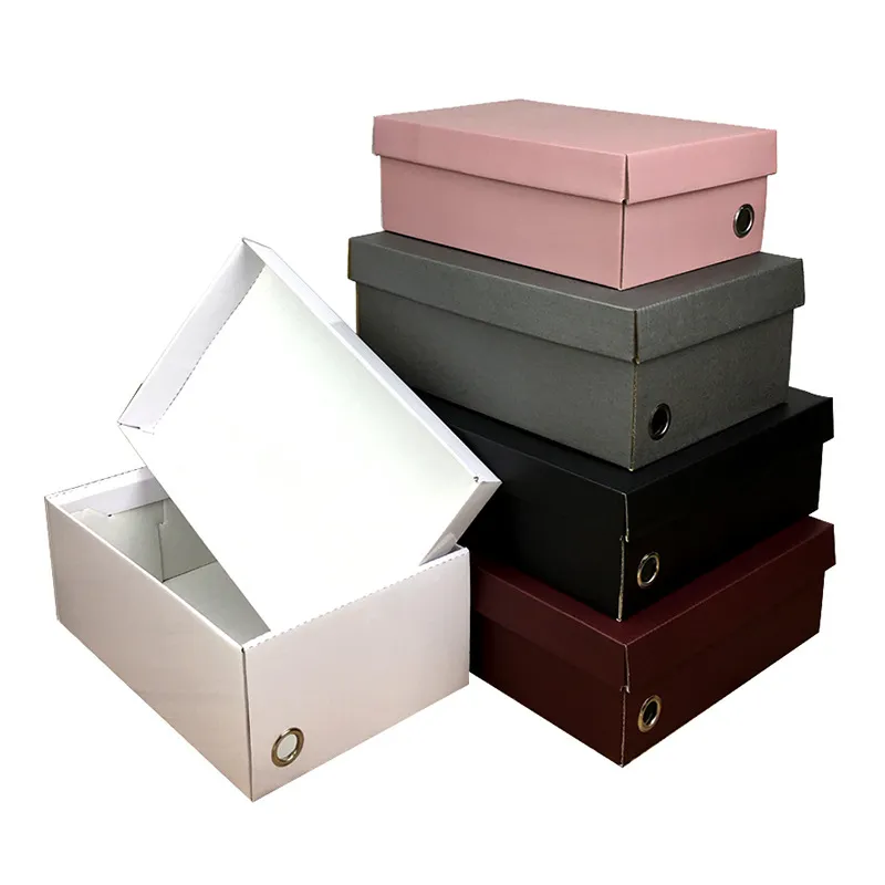 In stock custom sneaker environmentally friendly kraft paper cardboard men women packaging storage box shoe  paper box