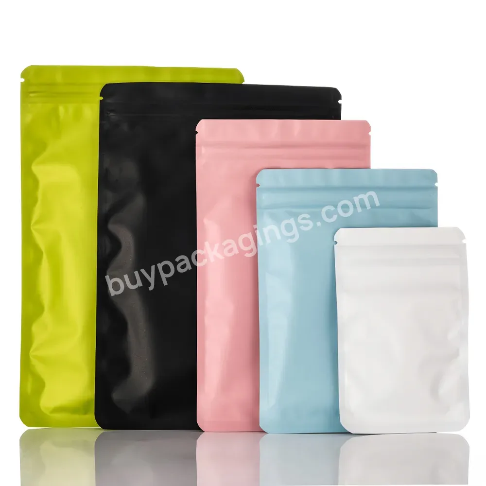 In Stock Custom Zipper Colorful Ziplock Mylar Aluminum Foil Self Sealing Bag Tea Food Storge Pouch With Tear Notch