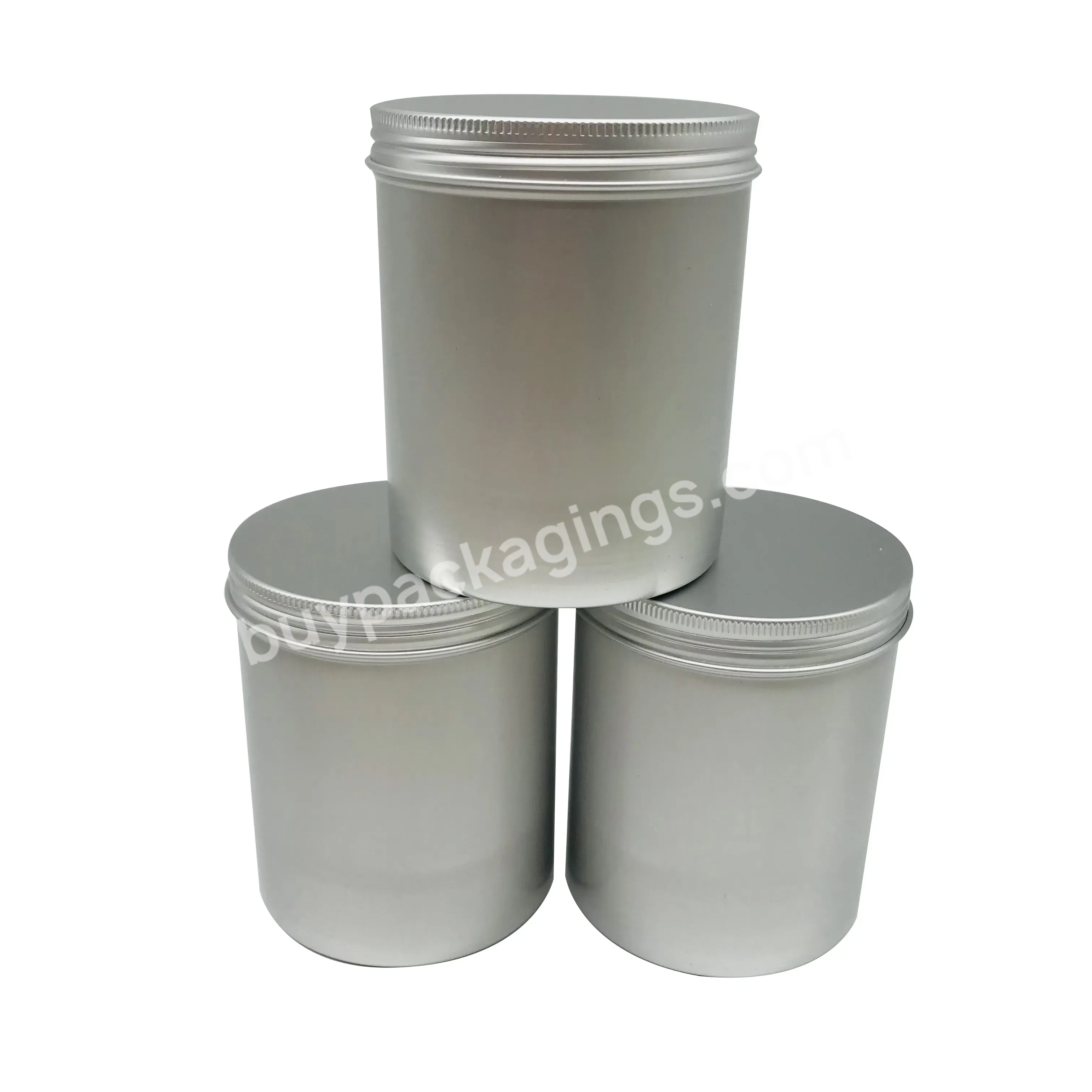 In Stock Empty Round Silver Aluminum Candle Jars Portable Storage Jar Aluminum Jars With Lids