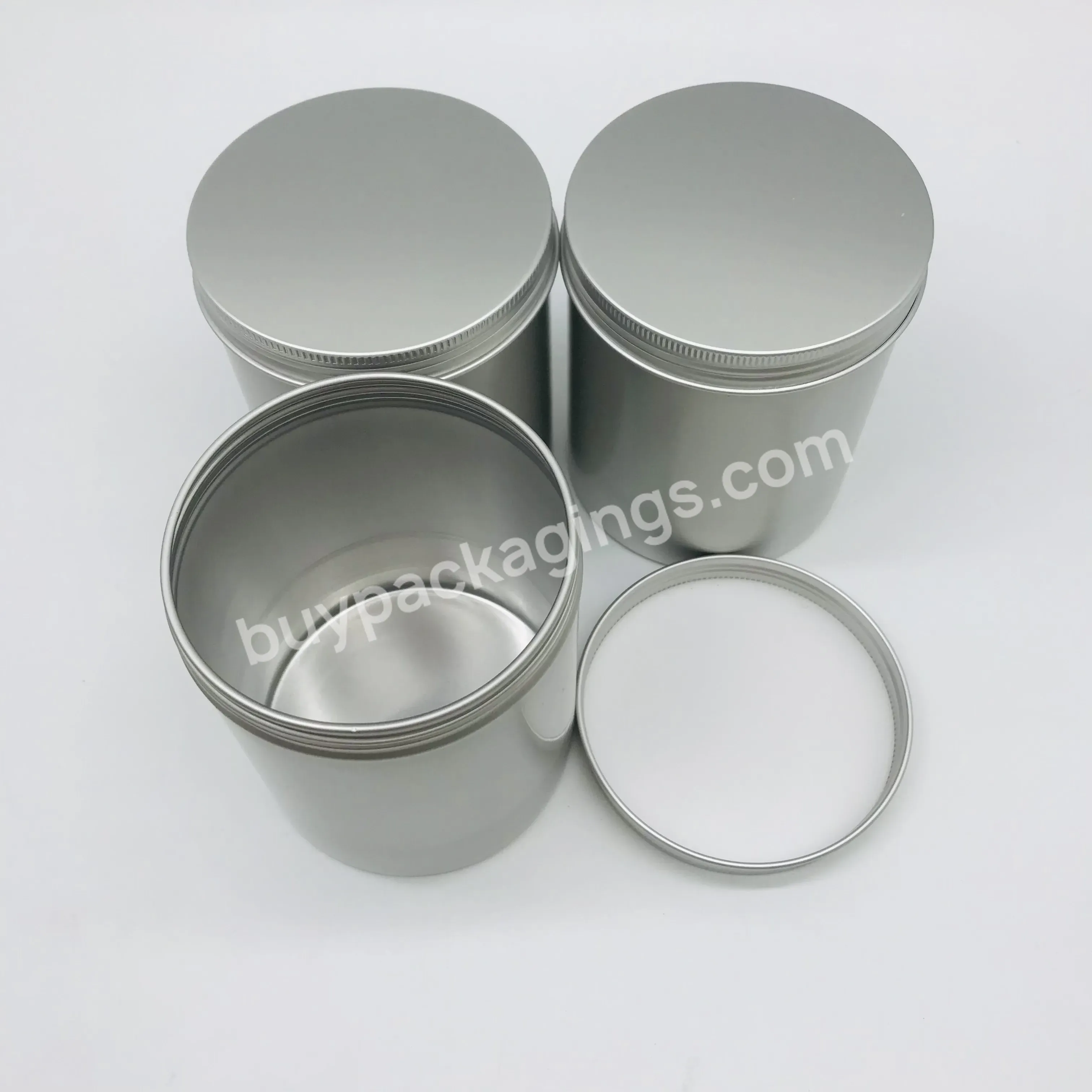 In Stock Empty Round Silver Aluminum Candle Jars Portable Storage Jar Aluminum Jars With Lids