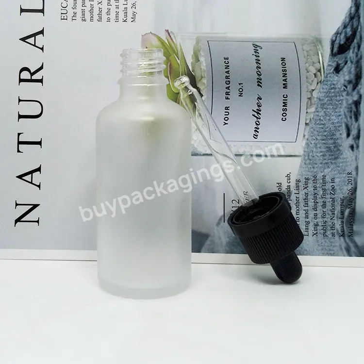 In Stock Empty Transparent Glass Dropper Bottle Essential Oil 5ml 10ml 20ml 30ml 50ml 100ml With White And Black Cover Bottle