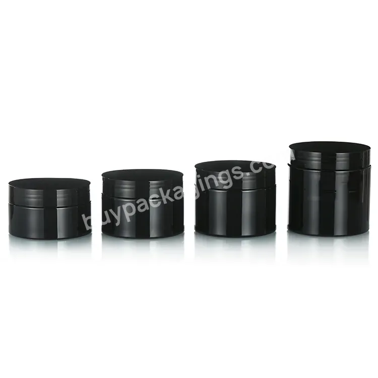 In Stock Food Grade 50ml 60ml 80ml 100ml 120ml 150ml 200ml 250ml 500ml Black Pet Plastic Jar With Black Lid - Buy Plastic Cosmetic Cream Jars,Frosted Plastic Cosmetic Jar,Plastic Cosmetic Jar 400ml.