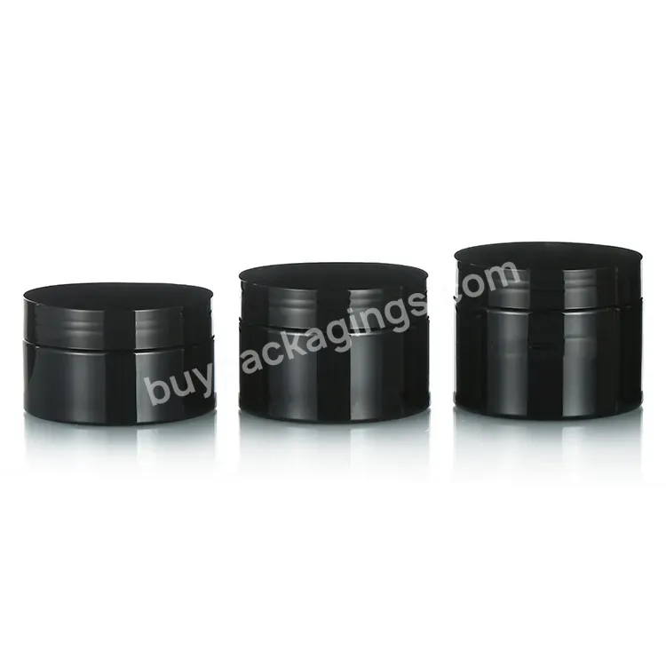 In Stock Food Grade 50ml 60ml 80ml 100ml 120ml 150ml 200ml 250ml 500ml Black Pet Plastic Jar With Black Lid