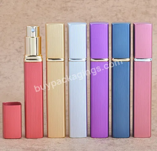 In Stock ! Gold Sliver Blue Purple Red Pink 12ml Perfume Aluminum Spray Glass Bottle