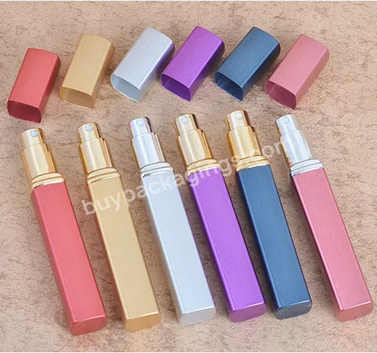 In Stock ! Gold Sliver Blue Purple Red Pink 12ml Perfume Aluminum Spray Glass Bottle