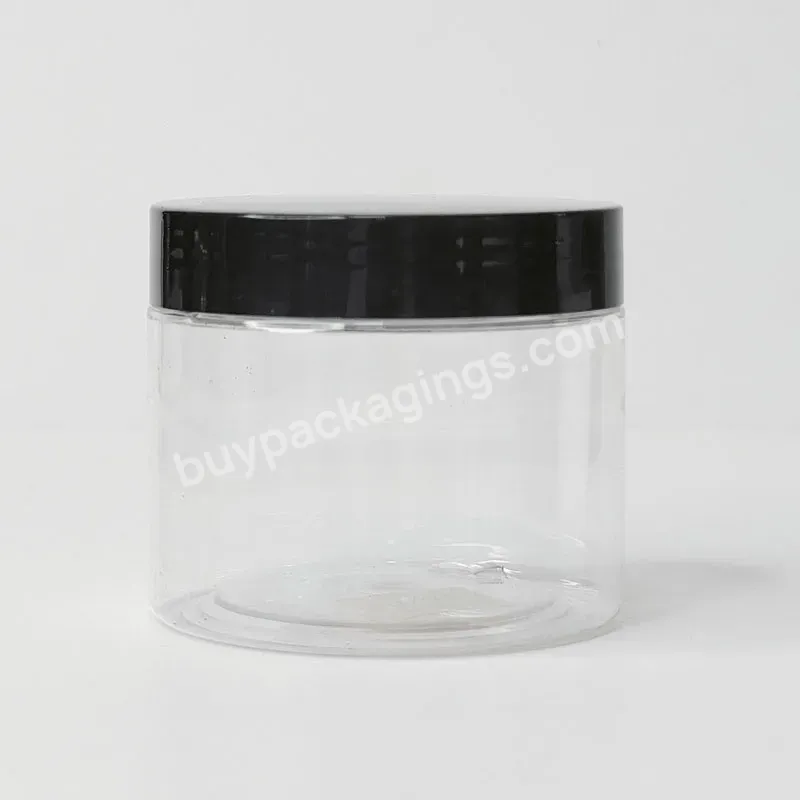 In Stock Low Moq Body Scrub Container Food Packaging 250g Empty Wide Mouth Transparent Pet Jar With Lid