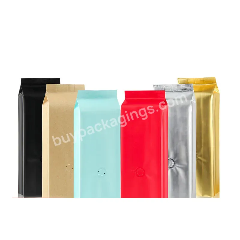 In Stock Low Moq Cafe Tea Food Packaging Bag Flat Bottom Custom Printed Various Styles Coffee Bags With Valve 24 Year Packaging