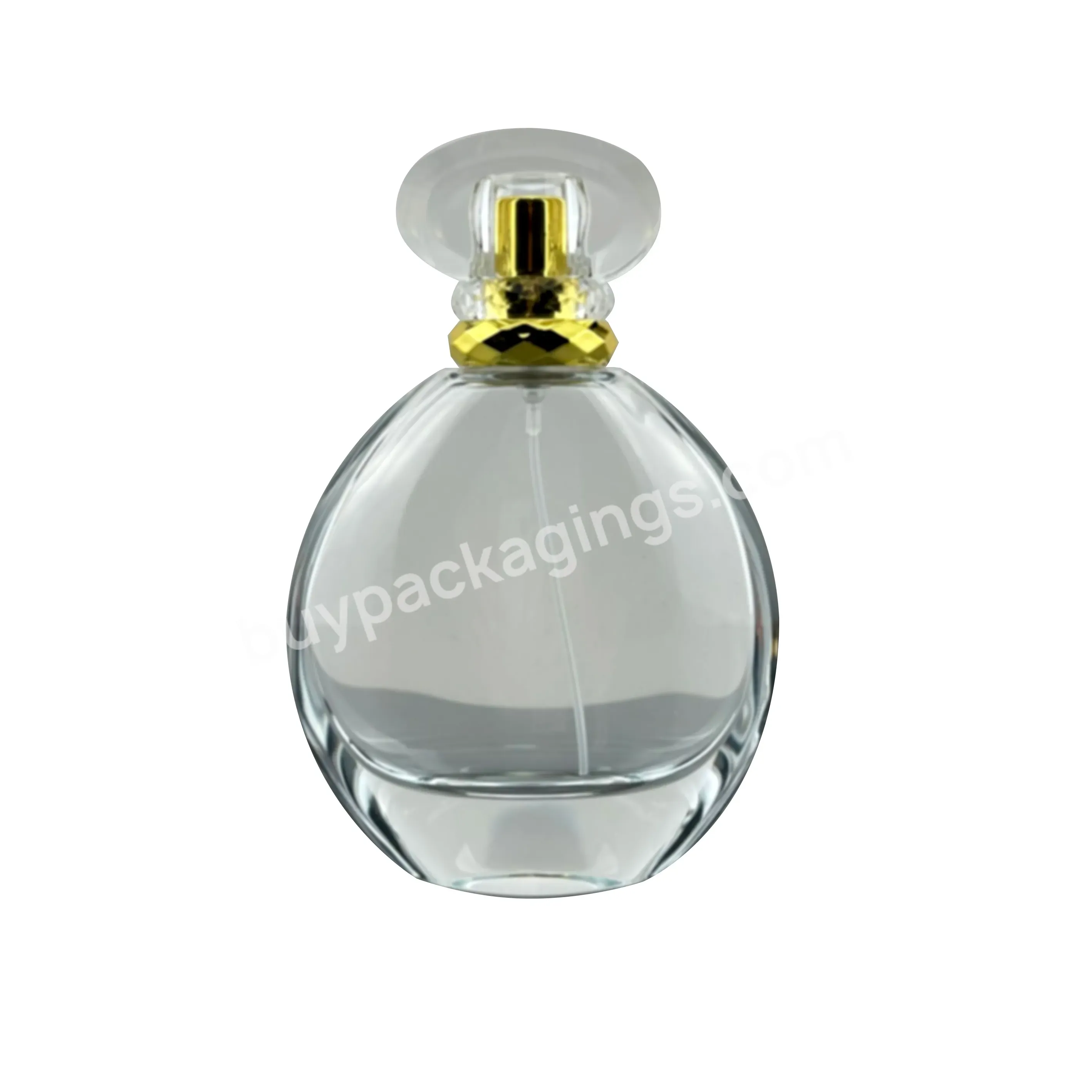 In Stock Luxury 100ml Perfume Bottle Empty Flat Shape Clear Fragrance Spray Bottle