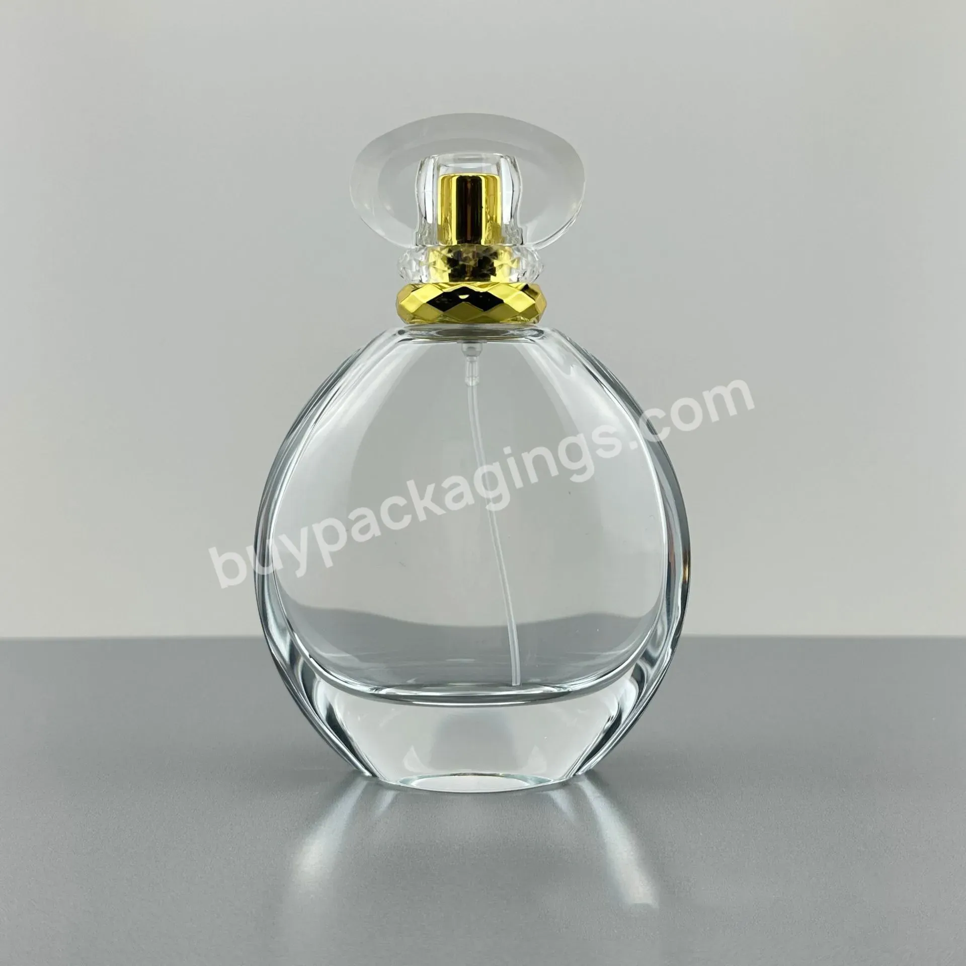 In Stock Luxury 100ml Perfume Bottle Empty Flat Shape Clear Fragrance Spray Bottle