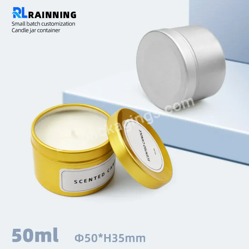 In Stock Luxury 50ml 50g Various Colored Gold Metal Containers Aluminum Scented Candle Tin Jars For Cosmetics