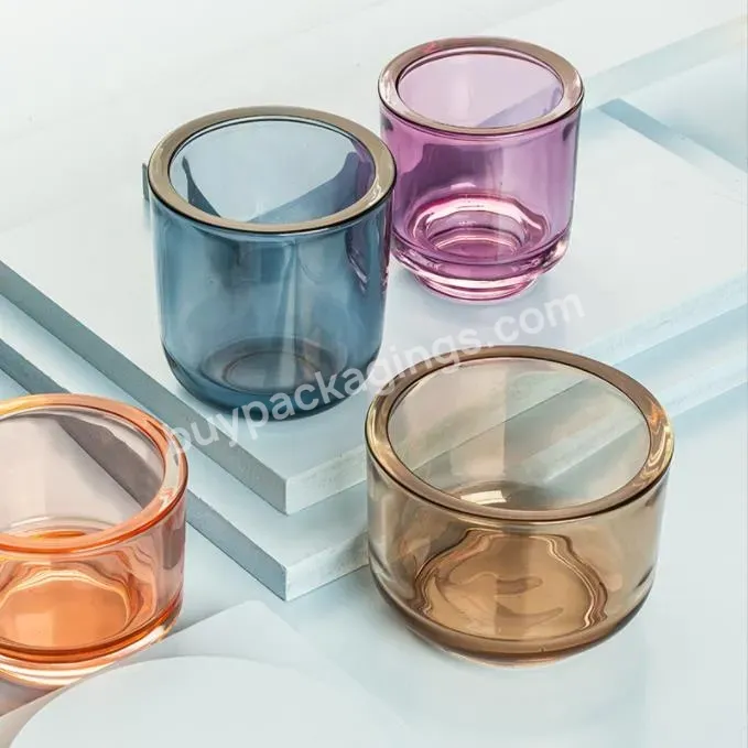 In Stock Luxury Amber Glass Candle Jar Candle Cup For Candle Making