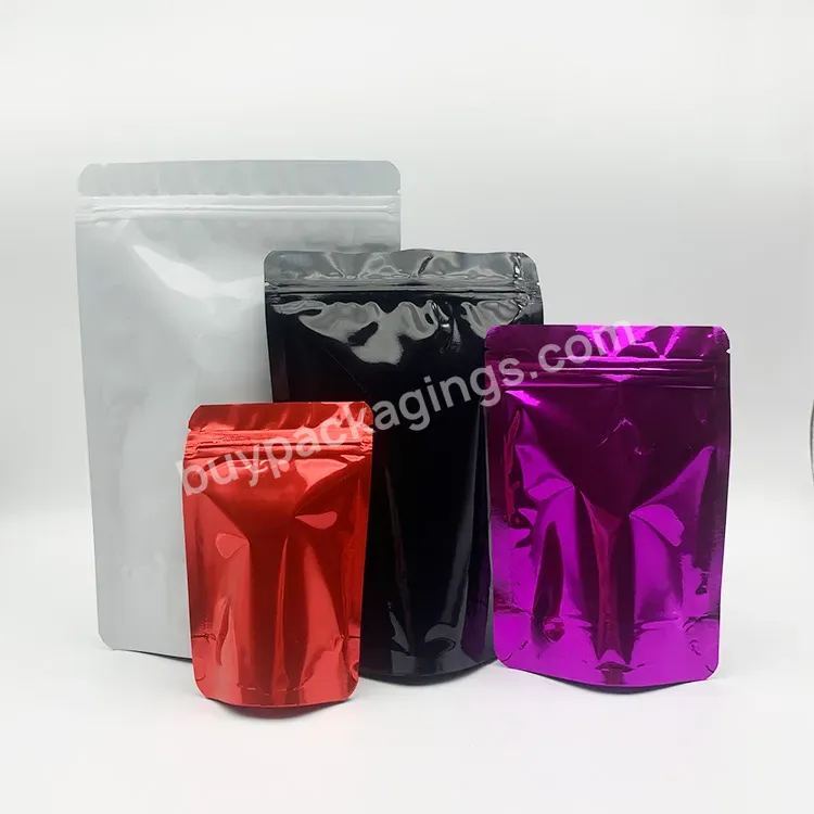 In Stock Multicolor Glossy Matte Food Grade Plastic Aluminum Foil Resealable Stand Up Pouched For Food Packaging