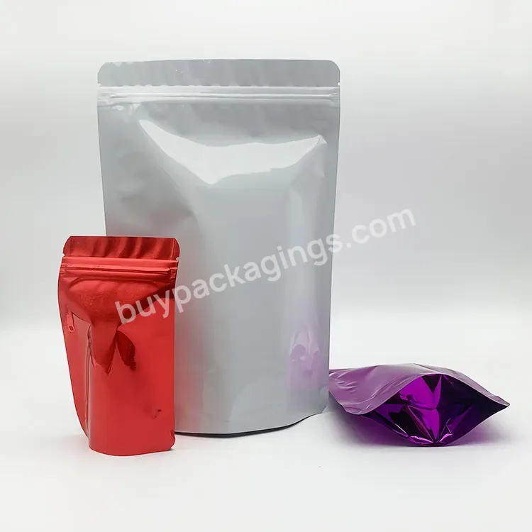 In Stock Multicolor Glossy Matte Food Grade Plastic Aluminum Foil Resealable Stand Up Pouched For Food Packaging
