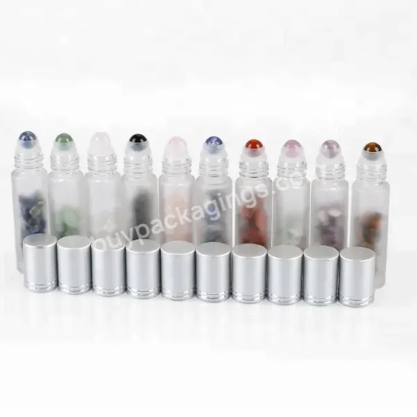 In Stock ! Natural Stones 10ml Perfume Roll On Glass Bottle Stone Ball