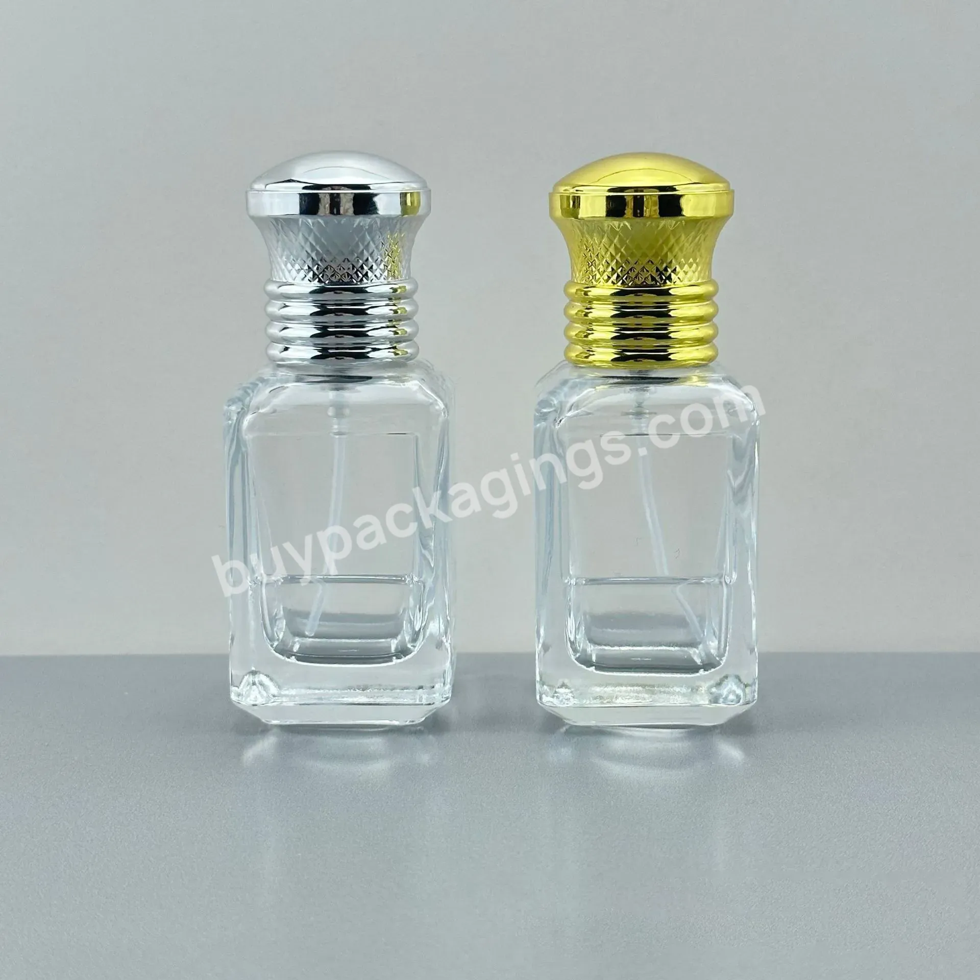 In Stock Perfume Travel Refill Bottle Empty Square Clear Perfume Bottle Glass 30ml