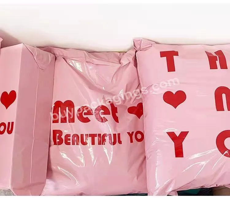 In Stock Personalized Pink Bag Self Sealing Plastic Poly Mailing Bags Courier Bag For Clothing Shipping