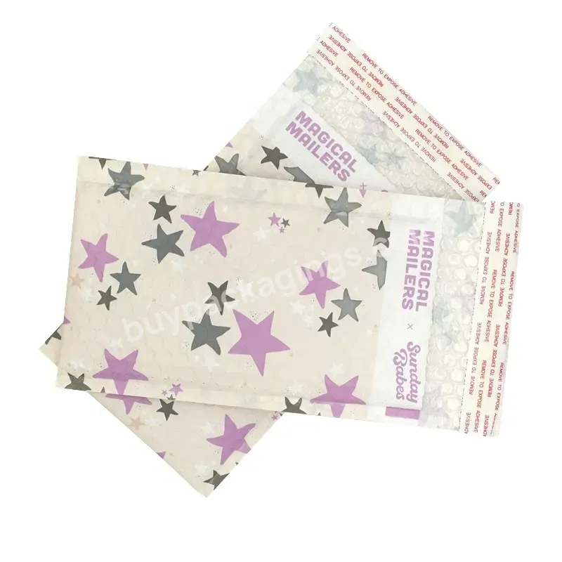 In-stock Plastic Pink Poly And Star Pattern Cushioned Bubble Mailers Padded Envelope Mailing Bags - Buy Postage Packaging Supplies Bags Poly Bubble Eco Friendly Mailing Bag Custom Logo White Custom Poly Mailer Bag With Handle,Bubble Envelope Plastic