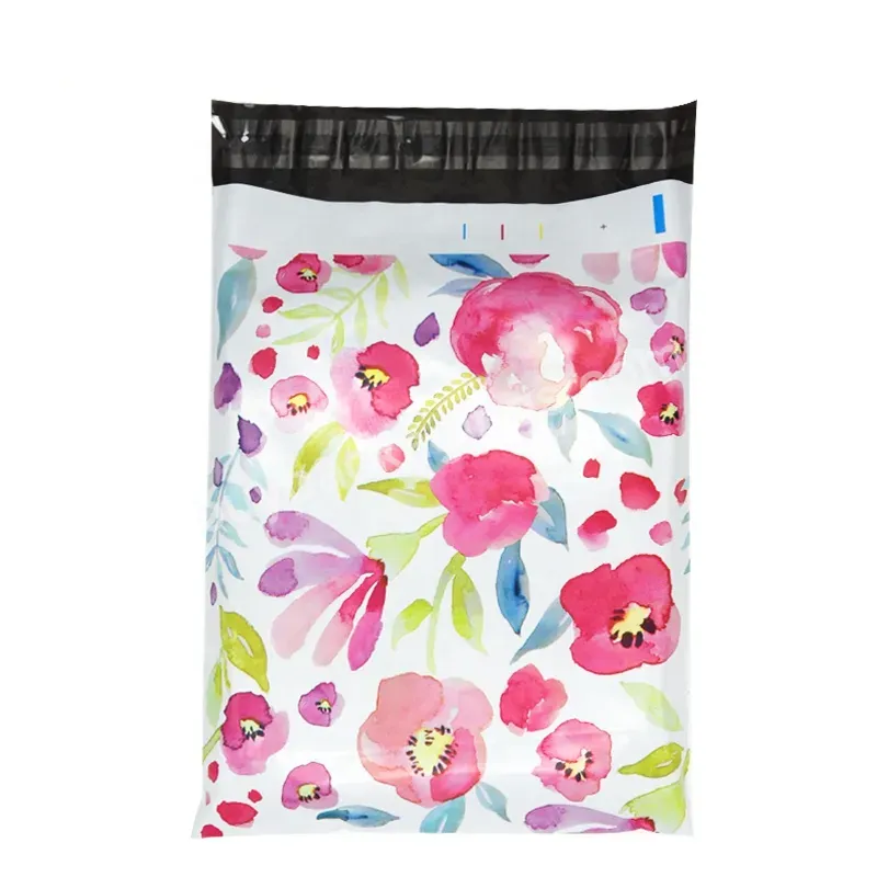 In-stock Poly Mailers Big Size Ink Flower Printing Shipping Mailing Bags For Clothing Packaging