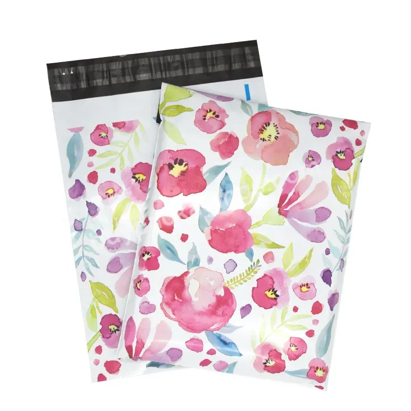 In-stock Poly Mailers Big Size Ink Flower Printing Shipping Mailing Bags For Clothing Packaging