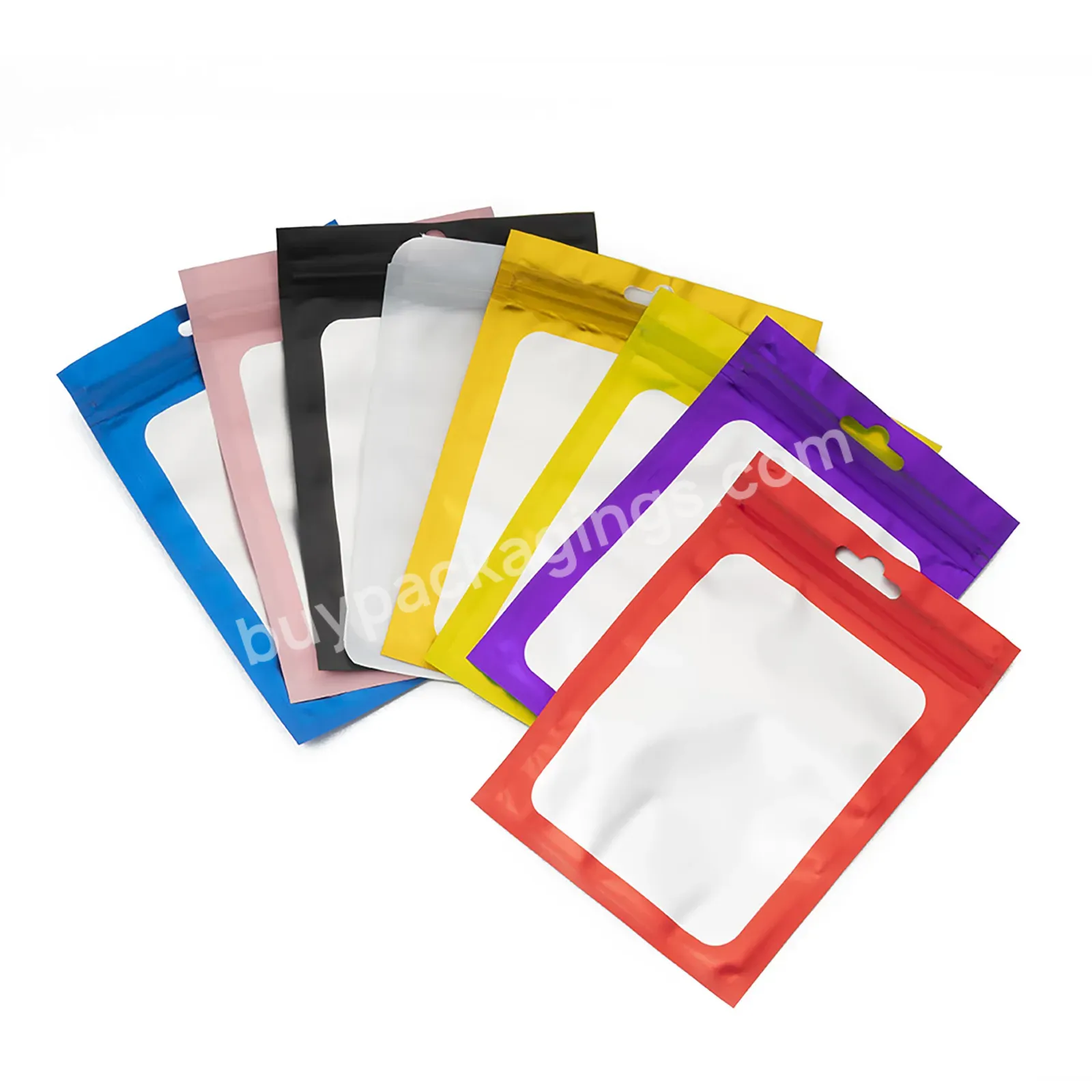 In Stock Printed Colorful Smell Proof Ziplock Aluminium Foil Powder Bag Bags With Window