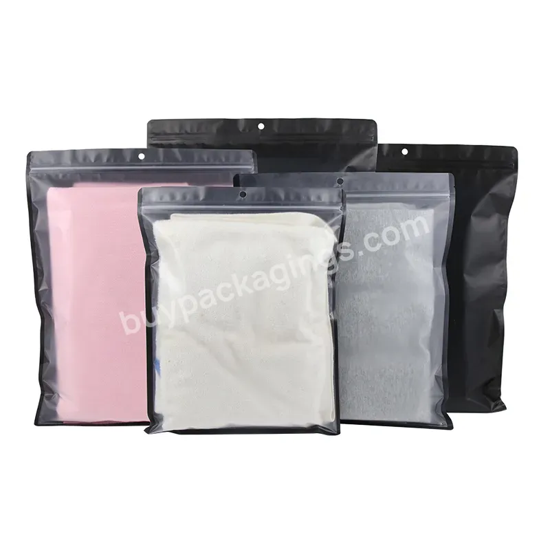 In Stock Resealable Zipper Ziplock Bags For Clothing Packing Clothes Tshirt Underwear With Clear Transtarent