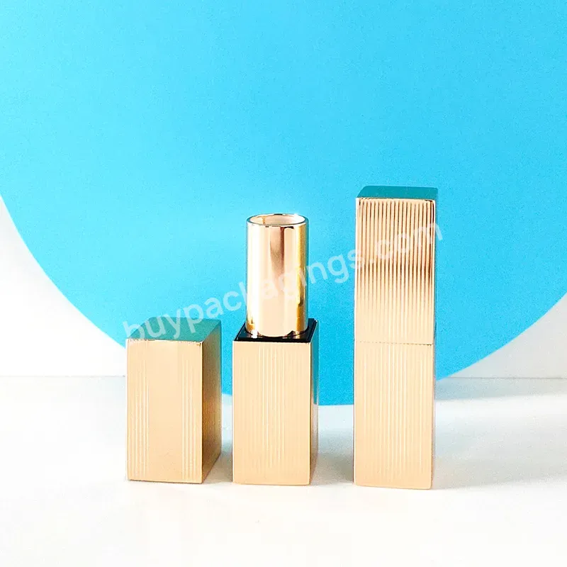 In Stock Supply Empty Luxury Square Aluminium Magnetic Lipstick Tube Packaging With Custom Logo