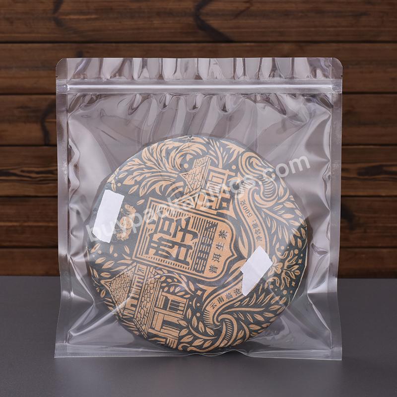 In Stock Transparent Mylar Pouch Food Grade Plastic 250g 400g 500g Ziplock Tea Cake Packaging Bag
