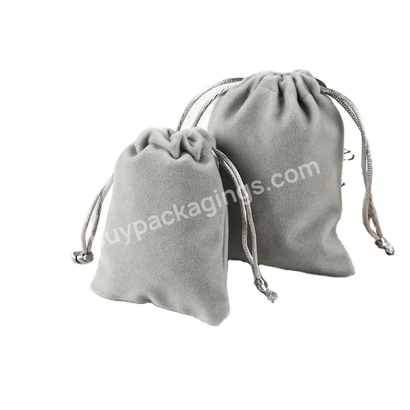 In Stock Various Sizes Jewelry Gift Dust Drawstring Pouch Custom Velvet Bags With Logo