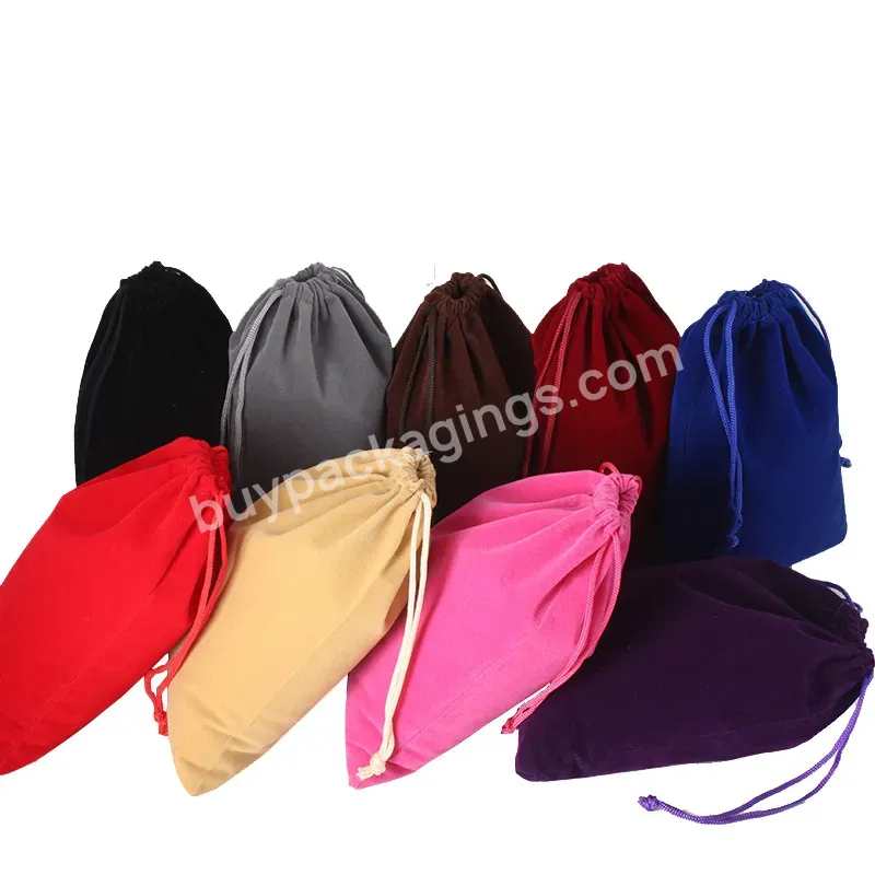 In Stock Various Sizes Jewelry Gift Dust Drawstring Pouch Custom Velvet Bags With Logo
