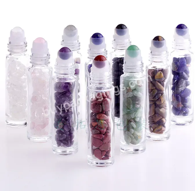 In Stock ! Wholesale 10ml Glass Roll On Perfume Bottle Gemstone Glass Roller Bottle