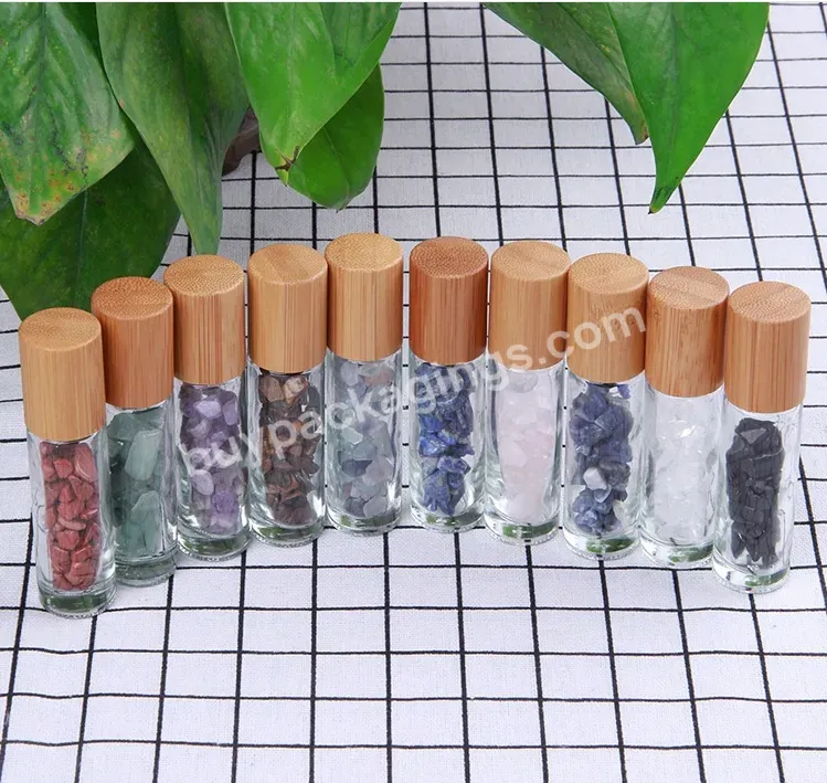 In Stock ! Wholesale 10ml Glass Roll On Perfume Bottle Gemstone Glass Roller Bottle