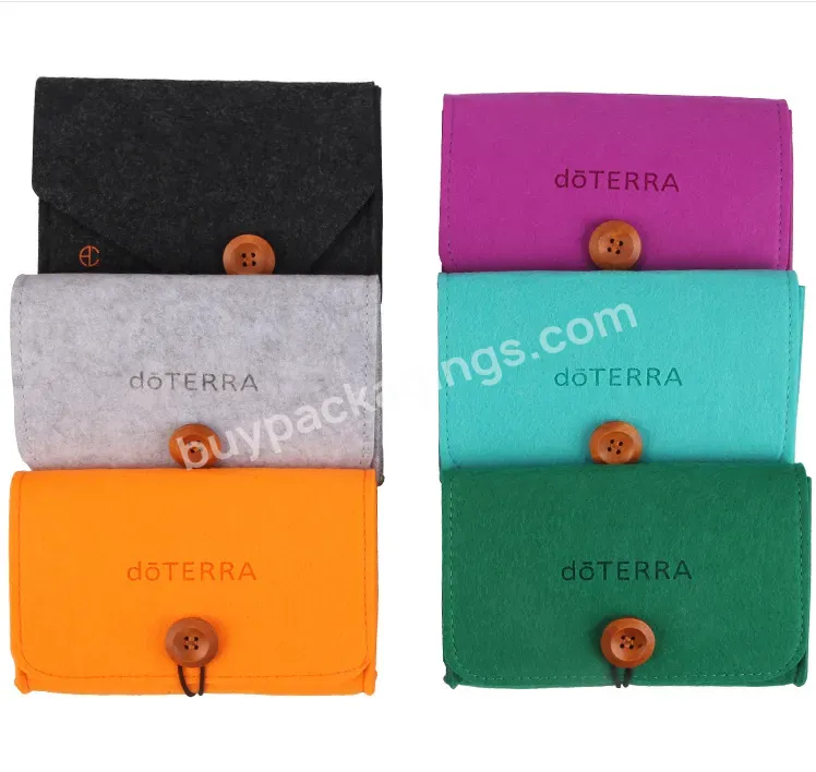 In Stock Wholesale 10ml Travel And Sampling Essential Oil Bottles Handbag Doterra Customized Felt Storage Bag