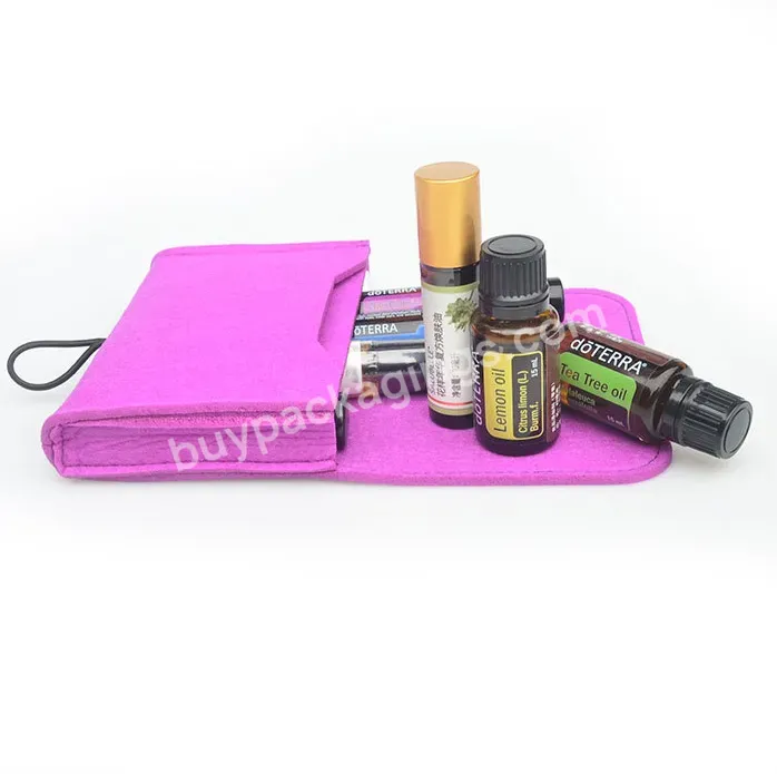 In Stock Wholesale 10ml Travel And Sampling Essential Oil Bottles Handbag Doterra Customized Felt Storage Bag