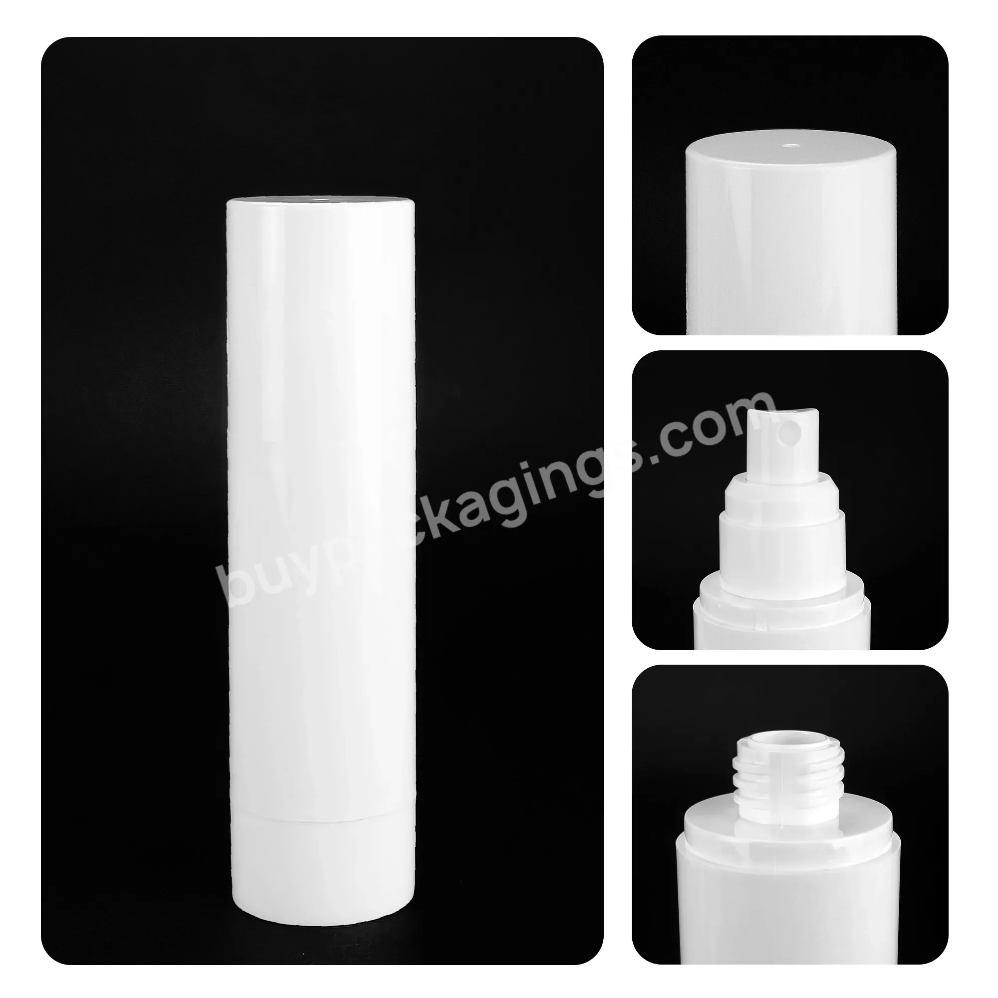 In Stock Wholesale Cosmetic Packaging Plastic Airless Lotion Bottle White As Airless Lotion Hair Cream Pump Bottle