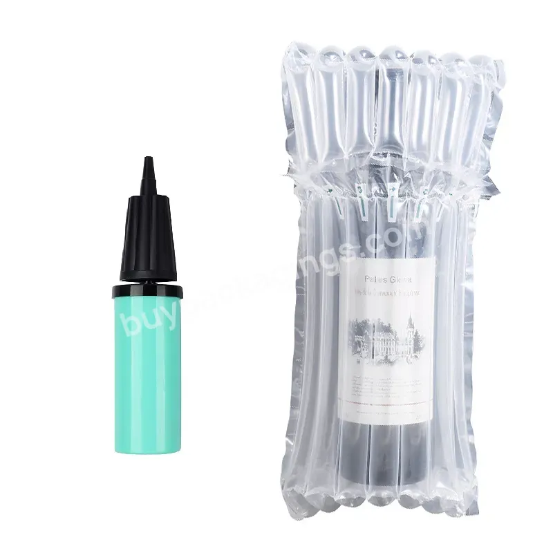 Inflatable Air Column Glass Wine Bottle Packing Protector Air Roll Bag With Free Pump