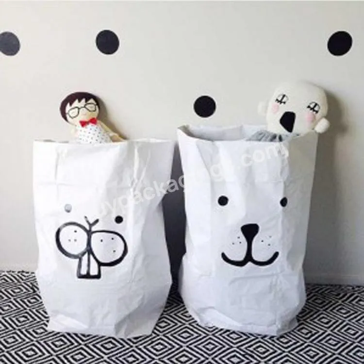 Ins-style children's room toys organize household paper bag kraft paper storage bag