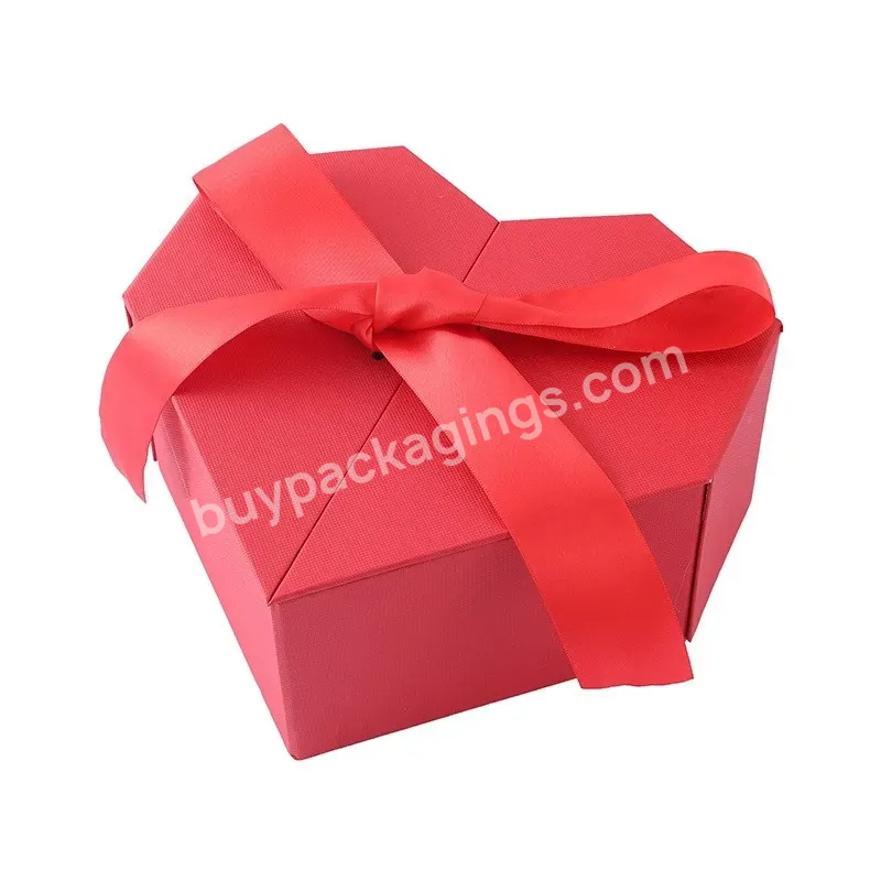 Instagram Lipstick Heart-shaped Gift Box Send Girlfriend Birthday Gift Wrap Empty Box Red Love Gift Box With Ribbon