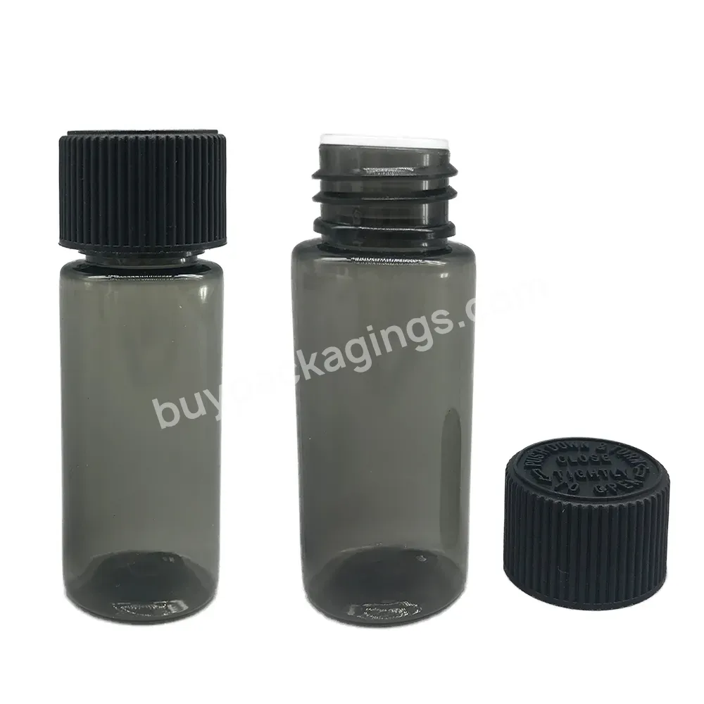 Is0:9001 Factory Pharmaceutical Pla Pet 20ml Plastic Push Turn Pill Bottle With Crc Child Resistant Cap And Inner Plug