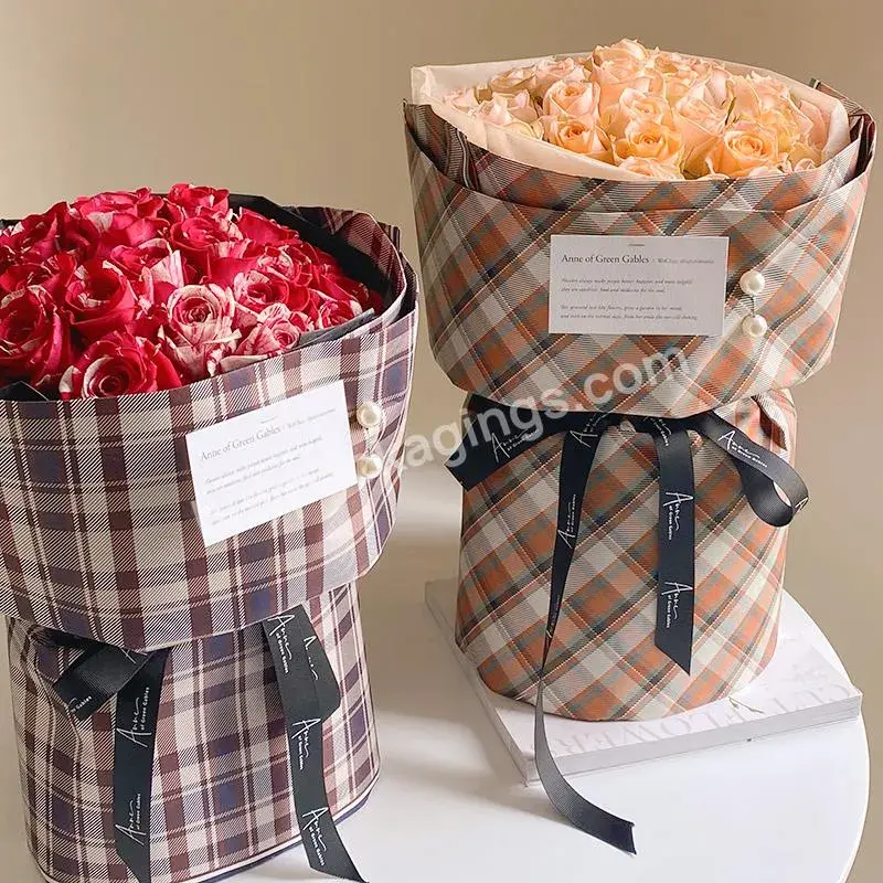 Jaywood Festival British Style Wrapping Paper Plaid Wholesale Vintage Gift Flower Floral Basket Bouquet Wrapping Paper