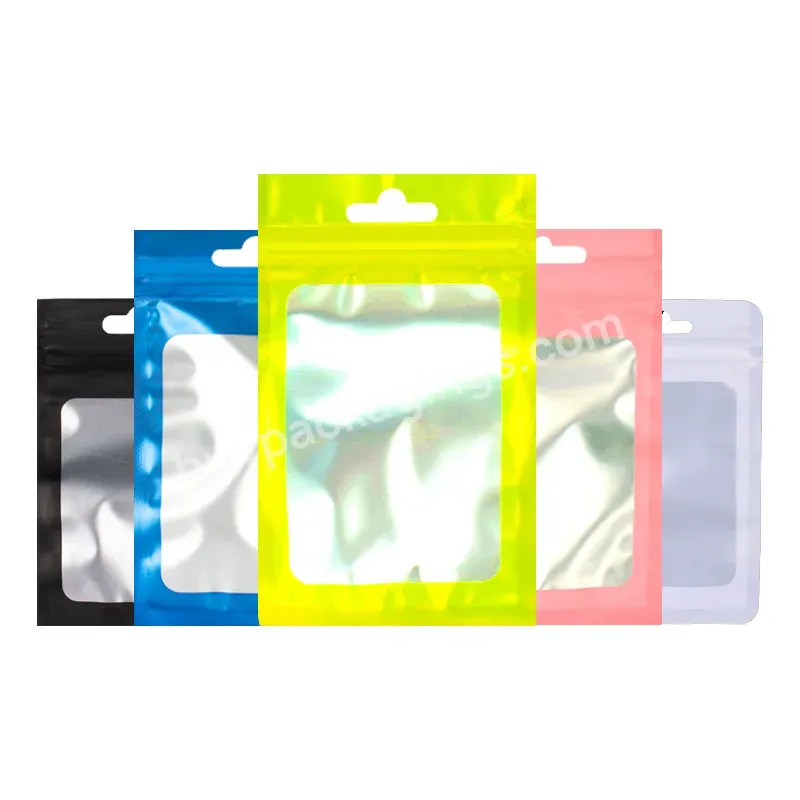 Jewelry Bags Packaging Pouch Ziplock Plastic Packing Foil Aluminated Mylar Ziplock Bags With Windows