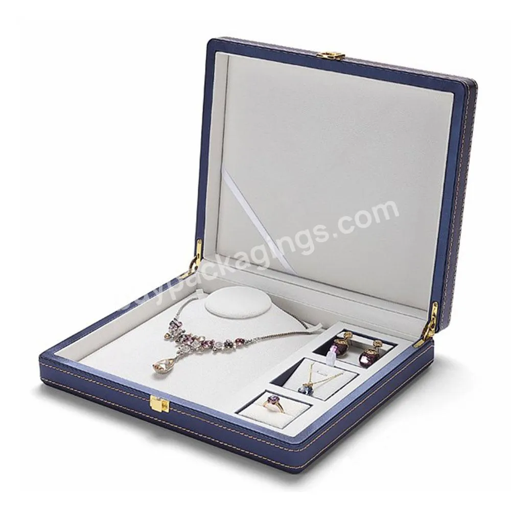 Jewelry Box  New Three Gold Jewelry Ring Earrings Pearl Necklace Display Box Jewelry Storage Box