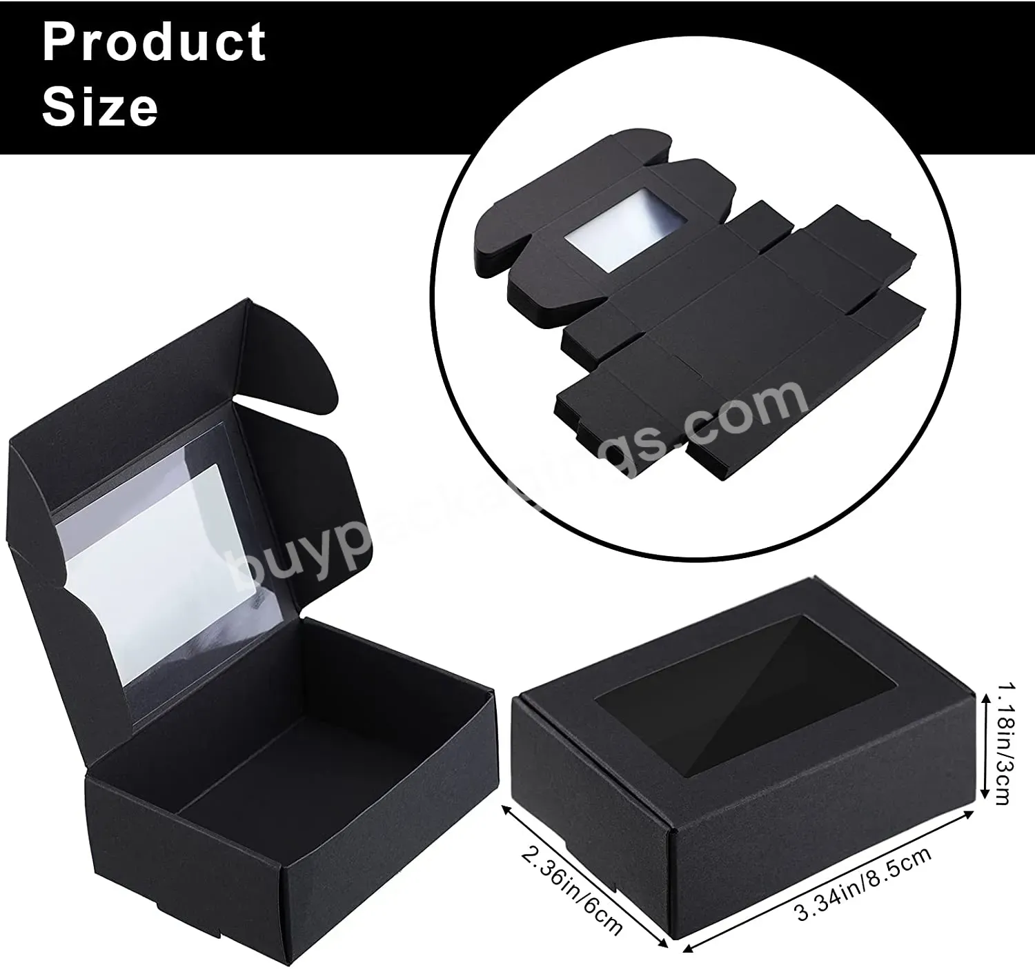 Jewelry Bracelet Rings Storage And Display Kraft Paper Drawer Box Rectangle Gift Box With Window