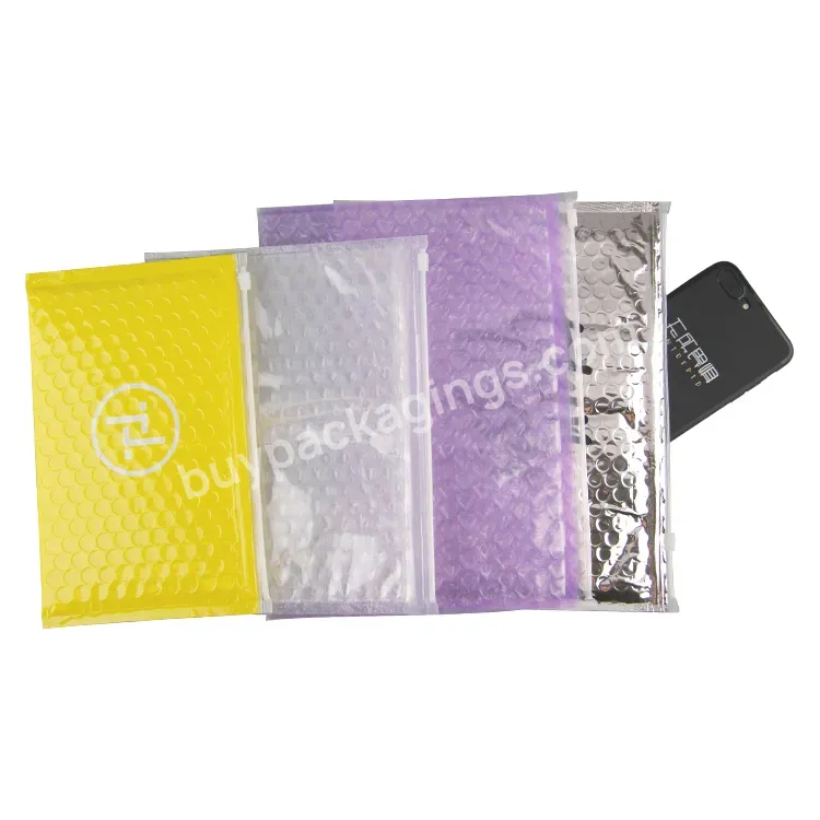 Jewelry Cosmetic Skin Care Slider Ziplock Reclose Clear Transparent Pvc Cushioning Holographic Reclosable Zipper Bubble Mailer