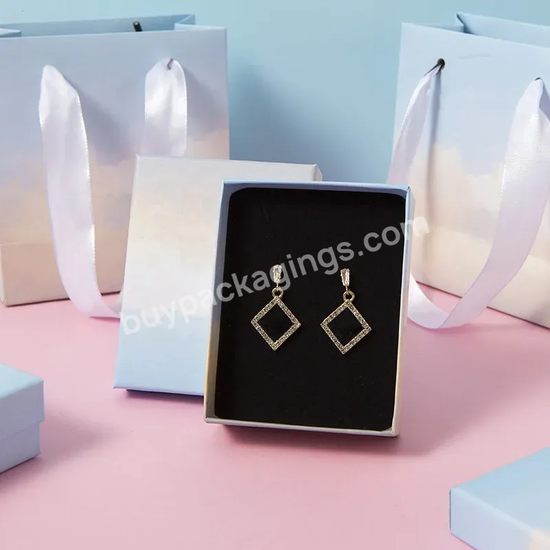 Jewelry Necklace Gift Box Logo Cardboard Paper Fashion Luxury Branded Jewelry Gift Boxes Packaging Goods In Stock