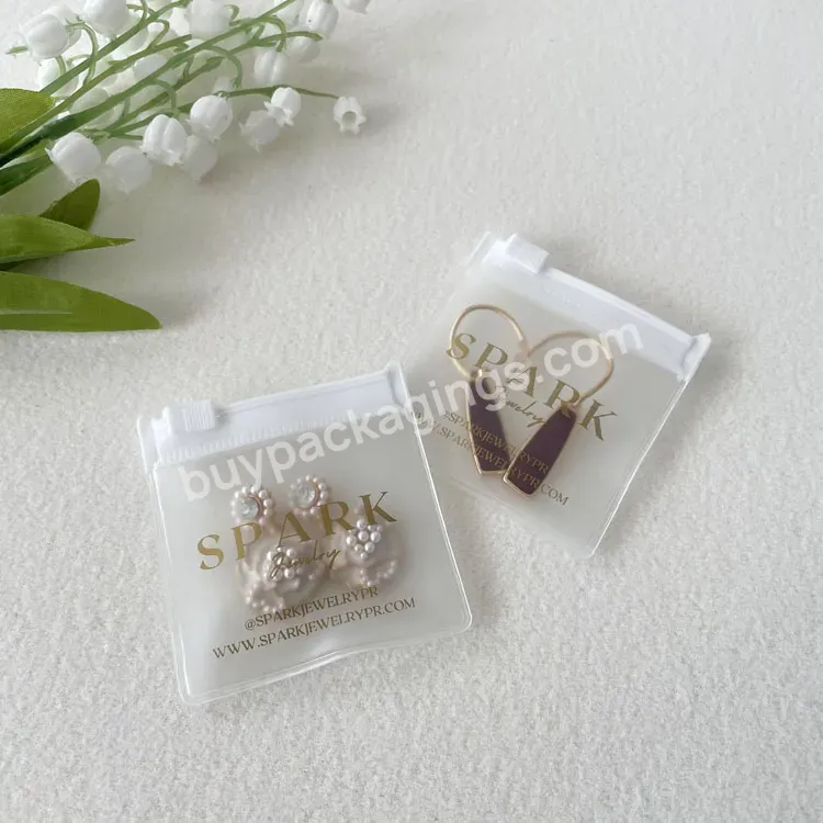 Jewelry Packaging Zip Lock Thank You Bags With Own Logo Luxury Earring Zipper Pocket Plastic Bag