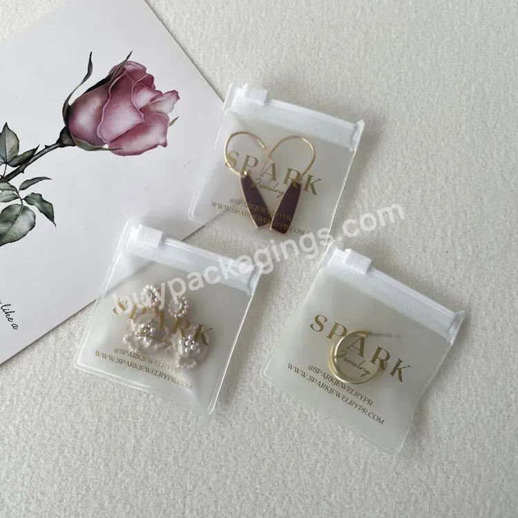 Jewelry Packaging Zip Lock Thank You Bags With Own Logo Luxury Earring Zipper Pocket Plastic Bag