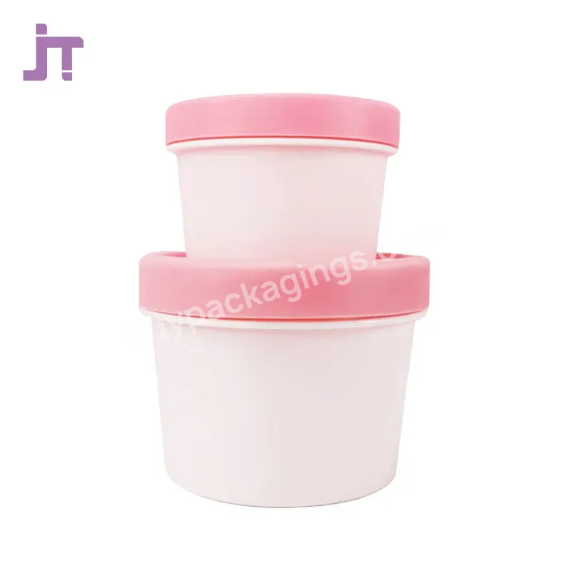 Jieting Custom Plastic Skincare Cream Jar Round Shaped Cosmetic Cream Jar 50 Ml Cosmetic Face Cream Plastic Jars With Lids