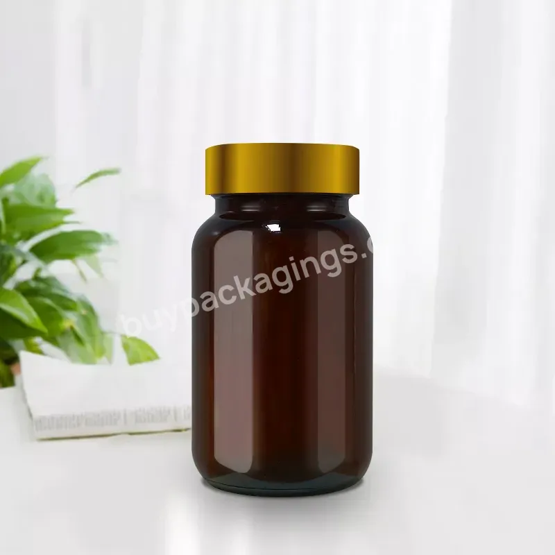 Jieting Medicine Vitamin Glass Bottles Amber Glass Pill Supplement Capsule Bottle Empty Capsule Bottles With Aluminum Lid