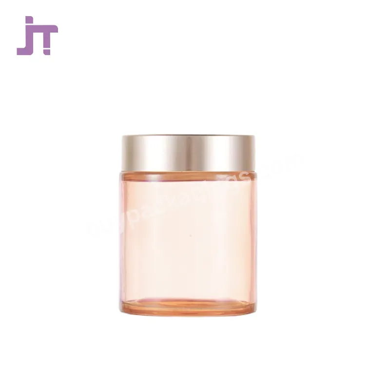 Jieting Transparent Glass Cream Bottle Skin Container Jar 50g Glass Empty Cream Jar Glass Cream Jar With Rotating Gold Lid - Buy Glass Cream Jar Amber Glass Face Cream Eye Cream Skin Cream Jar,Empty Cream Jar Glass Jar For Skin Care Cream,Cream Glass